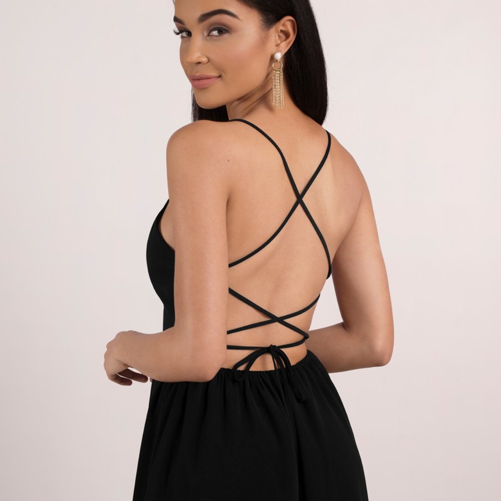 Strappy backless Skater Dress